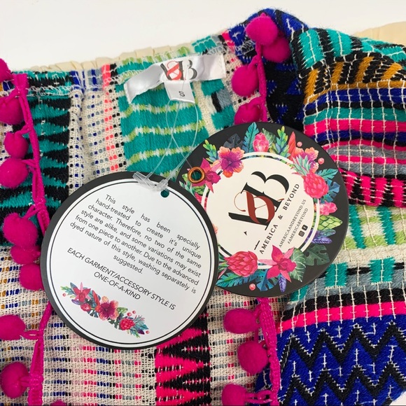 A&B Dress Multi Color Embroidered Pompom Dress - Picture 13 of 13